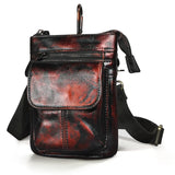 Thick Leather Men Crossbody Waist Bag Cigarette Case