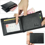 Men Leather Bifold Wallet Removable Flip Up Id Window with Passcase