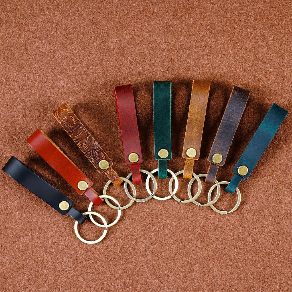 Classic Vintage Leather Keychain for Men and Women