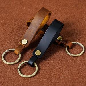 Classic Vintage Leather Keychain for Men and Women