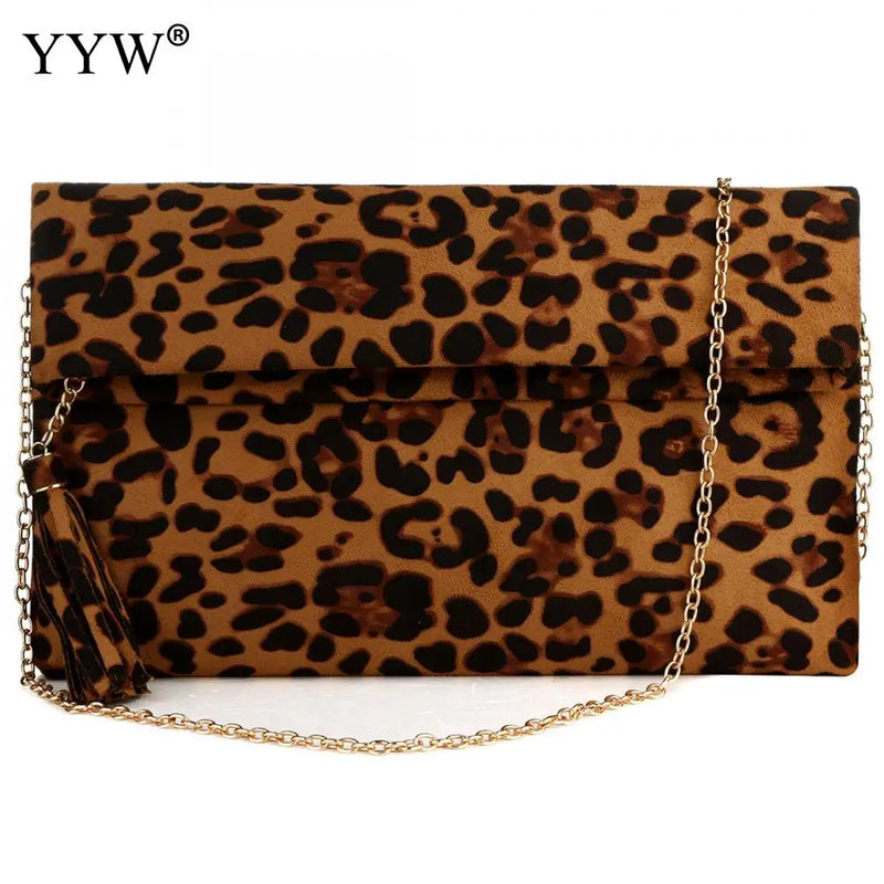 Leopard Brown Evening Bags Clutch Crossbody Bag Vintage Clutches And Purse