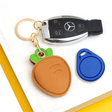 Water Drop Leather Key Ring Access Control Card Holder