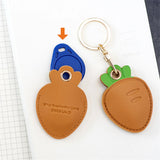 Water Drop Leather Key Ring Access Control Card Holder
