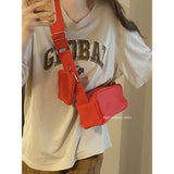 Red Bag Women's Nylon Bag Small Square Bag All-match One-shoulder Women's Bag