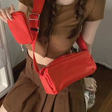 Red Bag Women's Nylon Bag Small Square Bag All-match One-shoulder Women's Bag