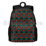Red Beardies Outdoor Hiking Backpack Waterproof Camping Travel Baroque Flowers