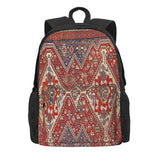 Qashqai Rug Print Backpacks - Red & Persian