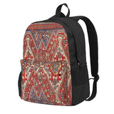 Qashqai Rug Print Backpacks - Red & Persian