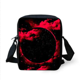 Red Clouds Galaxy 3D Printing Mini Messenger Bag Girls Boys Women