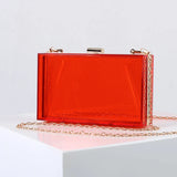 Clear Jelly Clutch Bag Transparent Crossbody Purse High Acrylic Candy Red
