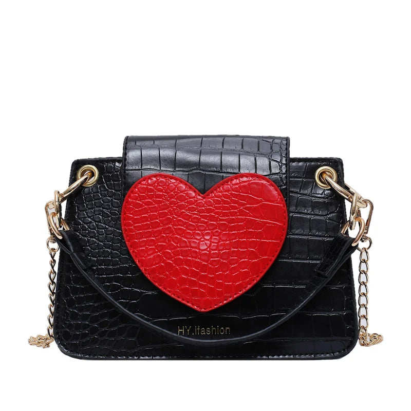 Red Heart Lady Shoulder Bag Love Women Handbag Gift Bag Women Messenger Bag