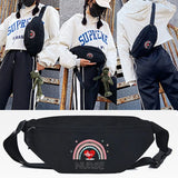 Red Heart Letters Print Waist Bag Casual Chest Bag