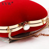 Red Heart Party Wedding Bag Evening Clutch Chain Shoulder