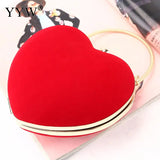 Red Heart Party Wedding Bag Evening Clutch Chain Shoulder