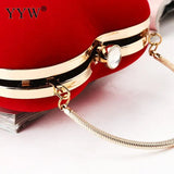 Red Heart Party Wedding Bag Evening Clutch Chain Shoulder