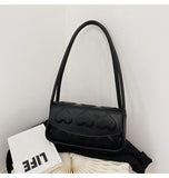 Red Heart Texture Shoulder Bag Ladies Tote Purse Handbag Top Handle Underarm Bag