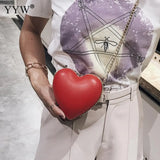 Red Love Evening Bag Women Shoulder Clutch Chain Handbag