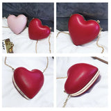 Red Love Evening Bag Women Shoulder Clutch Chain Handbag