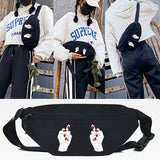 Red Nails Print Waist Bags Men Women Sport Chest Pack Casual Large