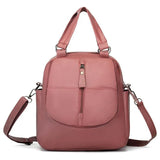 Red PU Leather Women Backpacks Shoulder Crossbody Bags for Girl Bookbags
