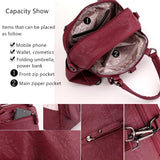 Red PU Leather Women Backpacks Shoulder Crossbody Bags for Girl Bookbags