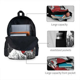 Red Great Wave Backpack Men Women Summer Backpack