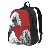 Red Great Wave Backpack Men Women Summer Backpack