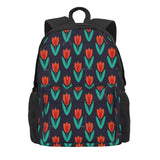 Red Tulip In Midnight Backpack - Men's & Women's School Bag