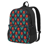Red Tulip In Midnight Backpack - Men's & Women's School Bag