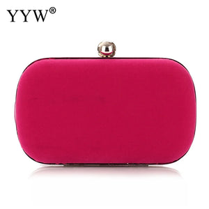 Red Velvet Evening Clutch Bag with Chain Strap for Prom Party Wedding