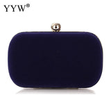 Red Velvet Evening Clutch Bag with Chain Strap for Prom Party Wedding