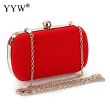 Red Velvet Evening Clutch Bag with Chain Strap for Prom Party Wedding