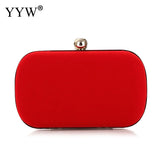 Red Velvet Evening Clutch Bag with Chain Strap for Prom Party Wedding