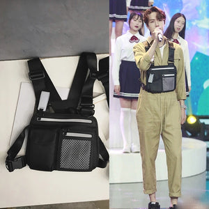 Reflective Chest Bag Nylon Geometric Street Wear Crossbody Bag