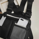 Reflective Chest Bag Nylon Geometric Street Wear Crossbody Bag