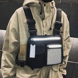 Reflective Men Chest Rig Bag Tactical Hip-hop Chest Bag Men Functional Vest Pack