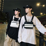 Reflective Streetwear Tactical Vest Chest Bag Hip Hop Crossbody Techwear Pack