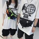 Reflective Waist Bag Unisex Shoulder Crossbody Chest Pack Hip Hop Nylon Fanny Pa