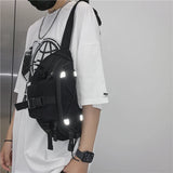 Reflective Waist Bag Unisex Shoulder Crossbody Chest Pack Hip Hop Nylon Fanny Pa