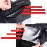 Reflective Zipper Chest Bags for Women PU Leather Multifunction Three Pockets