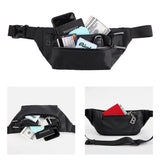 Reflective Zipper Chest Bags for Women PU Leather Multifunction Three Pockets