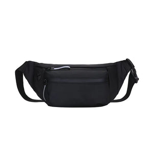 Reflective Zipper PU Leather Waist Bag Multifunction Crossbody Safe Chest Bags