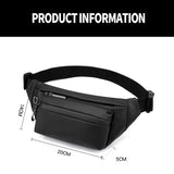 Reflective Zipper PU Leather Waist Bag Multifunction Crossbody Safe Chest Bags