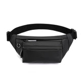 Reflective Zipper PU Leather Waist Bag Multifunction Crossbody Safe Chest Bags