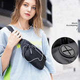 Reflective Zipper PU Leather Waist Bag Multifunction Crossbody Safe Chest Bags