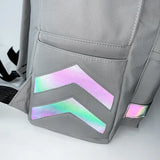 Reflective Stripes Backpack Unisex Waterproof Oxford Backpack