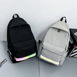 Reflective Stripes Backpack Unisex Waterproof Oxford Backpack