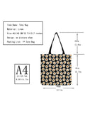Floral Art Open Belt Tote Bag Lady Daisy Plant Eco Friendly Handbag