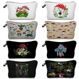 Mushroom Print Cosmetic Bags Heat Transfer Makeup Bag