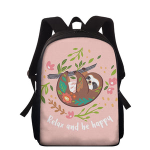 Sloth Cartoon Backpack School Bag Girls Bookbag Gift 15inch
